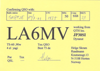 QSL LA6MV
