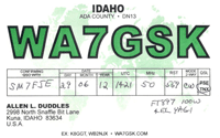 QSL WA7GSK